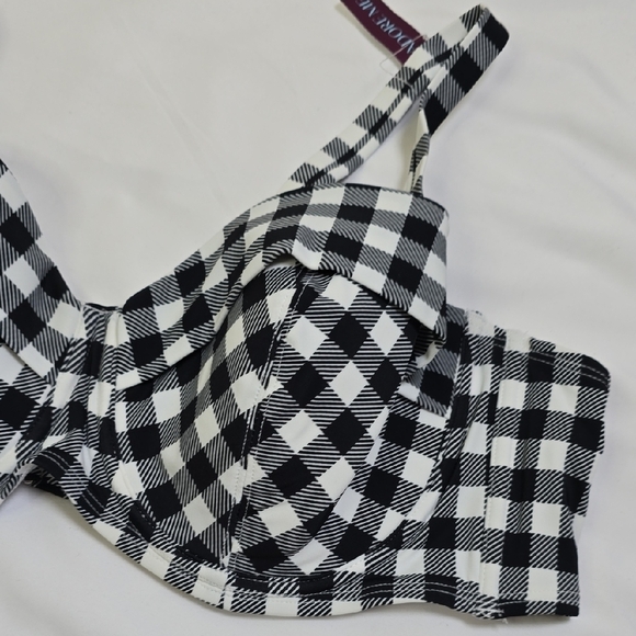 Adore Me Vivien  Black and White Checkered Women's Bikini Top - Picture 2 of 8
